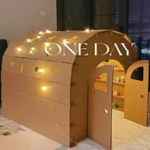종이 인형집 놀이 DIY 상자 하우스 유치원 게임 인디언텐트 텐트 집 놀이집