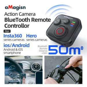 aMagisn 50M 블루투스 리모컨 (Insta360 X5 / Air Ace Pro 2 13 카메라용) iOS 안드로이드 셔터 컨트롤러