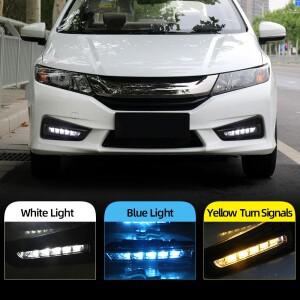 CSCSNL 2Pcs 주 빛 LED 주간 러닝 라이트 12V DRL 혼다시 2015 노란색 색상 터 닝 신호 램프