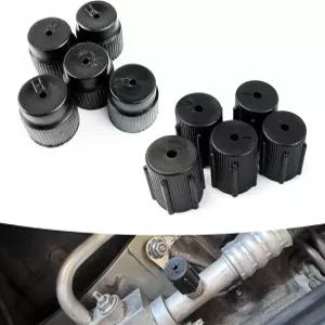 CouTunp 10PCS 에어컨 서비스 AC 시스템 충전 포트 커버 자동차 밸브 캡 키트 R134a 13mm 저압 및 고압