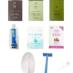 여행용 휴대 세면 용품 샴푸 린스 바디워시 칫솔 치약 일회용 위생 키트
