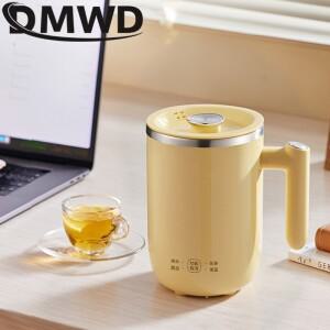 DMWD 휴대용 전기 온수 컵 끓는 주전자 미니 소형 여행 죽 스튜 수프 가열 건강 냄비 300W 400ml