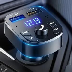 자동차 MP3 플레이어 듀얼 USB 고속 충전기 FM 블루투스 수신기 5.0 송신기 플래시 드라이브 플매트 카펫