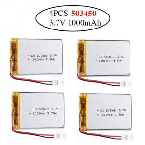 4PCS 3.7V 1000mAh/1500mAh/2000mAh/2500mAh/3000mAh GPS 네비게이터 PS4 게임 컨트롤러 워키토키용 폴리머