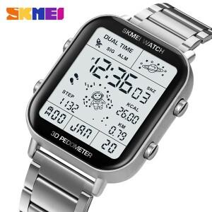 Skmei 1888 달력 시계 Reloj Hombre 스포츠 보수계 칼로리 계산 디지털 남성 스톱워치 카운트다운 손목시계