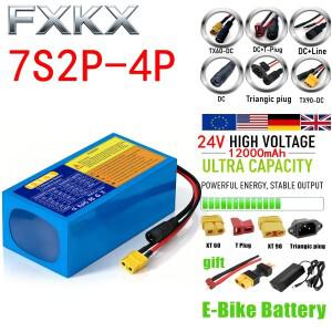대용량 24V 12000mAh 7S4P 18650 충전식 리튬 배터리 팩 - 전동 휠체어 및 스쿠터용