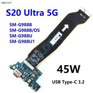 USB 충전기 포트 메인 보드  호환 갤럭시 호환 S20  5G SM-G988 G988U 마더보드 연결 도크 플렉스 케이블