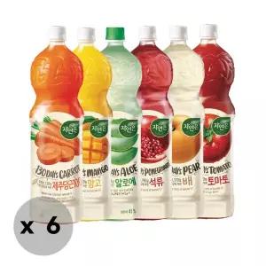 (매장정품)웅진식품 자연은 주스 1.5L x 6페트(토마토/알로에/당근/석류/배/망고주스 중 택1