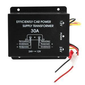 30A 자동차 변환 어댑터 스텝다운 인버터 24V 12V 전압 감소기