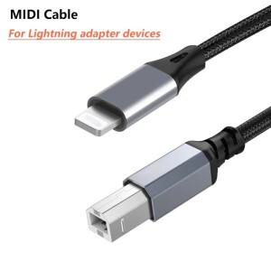 Lightning iphone 호환 14 ipad 호환 용 MIDI에 대한 8 핀 어댑터  B USB 케이블 남성-남성 전자 음악 악기