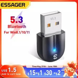 Essager USB Bluetooth 53 어댑터 Aux 오디오 수신기 송신기 PC 스피커 노트북 사운드 박스 무선 마우스