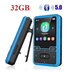 M10 스포츠 블루투스 MP3 플레이어 32GB 클립 미니 소형 1.44 인치 화면 FM 녹음 전자책 시계 만보계 음악