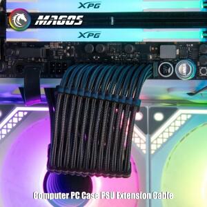 18AWG 전원 공급 장치 PSU 슬리브 케이블 /24핀 ATX /4+4핀 EPS /2 X 6+2핀 PCI-E 연장 30CM