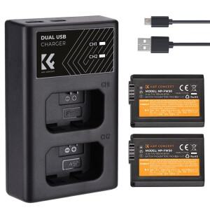 K&F NP-FW50 1100mAh 충전식 배터리/충전기 NP FW50 소니 카메라 NEX 5/7 A7 A7II A6000 RX10 ZVE10