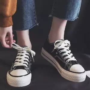 셀럽하우스 여자 통굽 캔버스화 스니커즈 단화 모던 로우 운동화