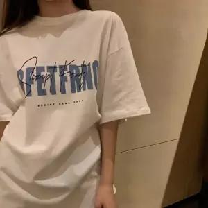 루즈핏 레터링 반팔 티숙 0422 여성 나시 맨투맨 프린트 면티숙 여름 캐릭터 면 ylt 오버