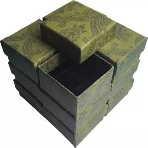 ARTISTAMILY 12pcs 2x2 x1 인치 녹색 귀걸이 팔찌 목걸이 상자 작은 보석 선물 면 채우기 골판지 종이