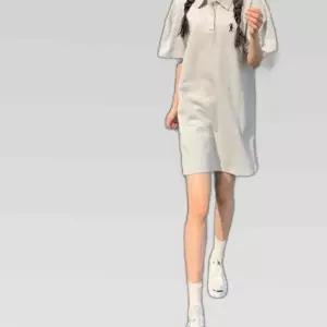 PK 미니 원피스 여성 봄 빅사이즈 반 카라 여름 치마