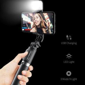 Ios 안드로이드 호환 채우기 라이트 셔터 원격제어와 핸드폰에 모바일 Selfie 스틱 무선 블루투스 접이식