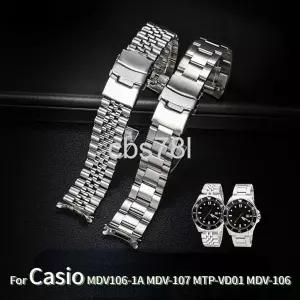  메탈시계줄 카시오 MDV106-1A MDV-107 MTP-VD01 MDV-106D 스트랩 스테인레스 스틸 팔찌 금속 20mm 22mm 교