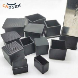 가구손잡이 PVC 테이블 의자 다리 바닥 보호대 미끄럼 방지 사각형 고무 피트 패드 검정색 10x10mm 60x60mm