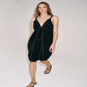 ZARA ZW 컬렉션 비즈 자수 원피스 - 블랙 6895/072/800