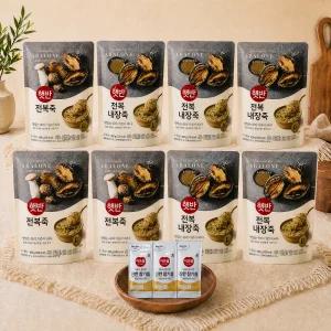 비비고 죽 420g 8개 세트(전복내장죽x5개+전복죽x3개)+참기름