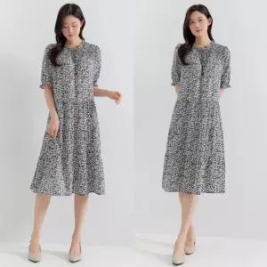지센 여성 여름 이월상품 잔꽃패턴 플레어튜닉 원피스 LCOPP528