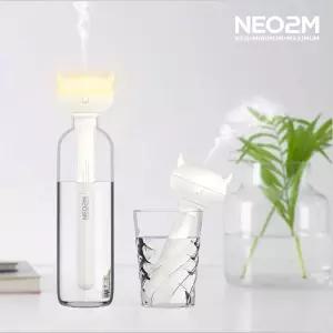 NEO2M 꽂아쓰는 미니 무드등 초음파 가습기 HP923휴대용 생수병 사무실 등가 책상 탁상 저소음 집들이용 휴