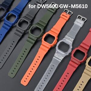 카시오 G-shock DW-5600 GW-M5610 남성용 보호 베젤 교체용 레진 고무 밴드 시계 케이스