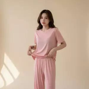 6컬러 여성 쿨링 반팔 홈웨어 상하의 세트 여름 파자마 잠옷스커트 여자 원피스 웨어 냉장고 치마