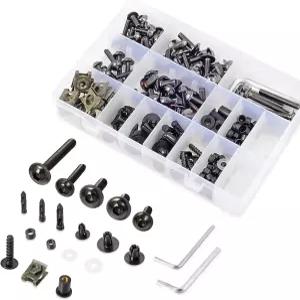 한키모토 210PCS 모터사이클 304 스테인리스 스틸 페어링 볼트 키트 M5 M6 패스너 가와사키 혼다
