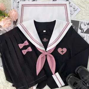 핑크라인 세라복 교복몰 블랙 엔젤 긴팔세트 지퍼