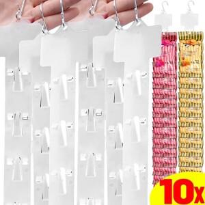 1 10pcs 플라스틱 스낵 교수형 스트립 저장소 디스플레이 옷걸이 후크 슈퍼마켓 선반 머천다이징 보관 클립
