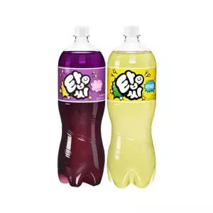 탑씨 2종 1.5L 포도6개+파인애플6개과즙음료 씨음료 씨페트 페트씨 탄산 과일 탄산수