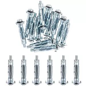 ISPINNER 20pcs M4x32mm 아연 도금 강철 몰리 볼트 중공 드라이브 벽 앵커 나사 석고 및 타일용