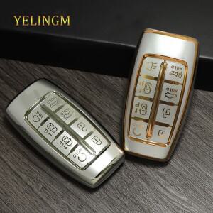 8버튼 신형 TPU  호환 제네시스 G80 GV70 2019 2020 - 자동차 키 커버 케이스 리모컨 홀더 액세서리