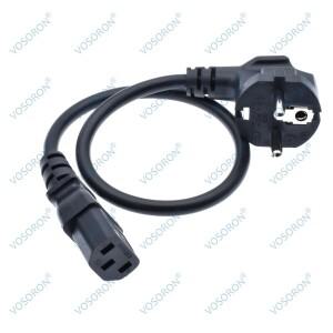 CEE7-IEC C13 전원 코드 10A/16A 250V 0.75mm 케이블 숏 Schuko-C13 1ft/30cm x