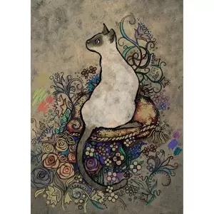 샴 고양이  캔버스  보석십자수 사각 40x50 WCFD832