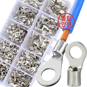 O/Y 타입 구리 링 포크 터미널 키트 절연 냉간 압착 전기 황동 케이블 와이어 커넥터 크림프 스페이드 클