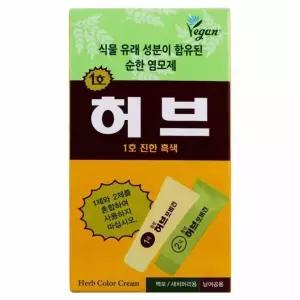 허브포비건 진한 염색약 1제 70g 흑색 거품염색 거품염색약 1호 동성 2제