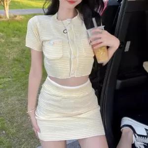 [옷자락]여자 치마 탱크 트위드 셋업 카디건 스웨터 세트