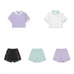 여아쿨텐션 배색 크롭 카라티/텐션 파이핑 4부 숏팬츠 PKE2TT2430/PKE2PT2431 ZOI288 DPT844