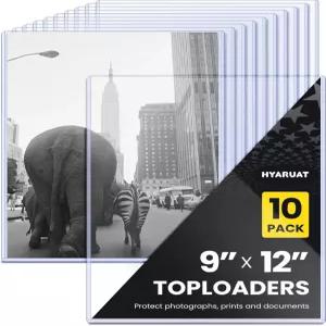 HYARUAT 9x12 탑로더 - 투명 반강성 PVC 시트 프로텍터 사진 포스터 문서 및 인쇄용 하드 플라스틱