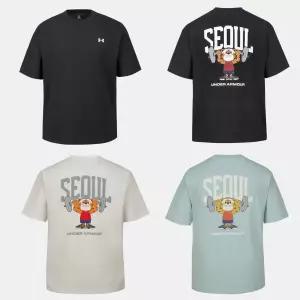 매장정품 언더아머 6014355 3칼라 서울티 남녀공용 APAC 서울 SS 루즈핏 오버사