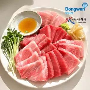 전국택배 냉동 국산 K-참다랑어 한마리세트 대뱃살 500g 중뱃살 속살 / 해동지 3장 간장/와사비 + 락교와