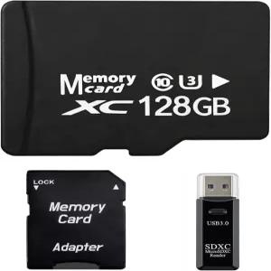 대시캠 카메라 레트로 게이밍을 위한 TIDEFORCIX 128GB 마이크로 SD 카드 USB-A 3.0 리더 및 어댑터 U3 V30