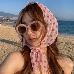 여름 반다나 스카프 태슬 사각 목수건 휴양지 봄 두건 메쉬 쿨스카프 스카프 여자스카프