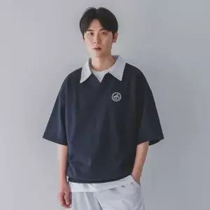 ALVINCLO 월계수 로고 오픈 카라 반팔티 AST4525 (4 COLOR)