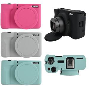 Canon PowerShot V1용 카메라 소프트 실리콘 케이스 렌즈 캡 갑옷 고무 커버 스킨